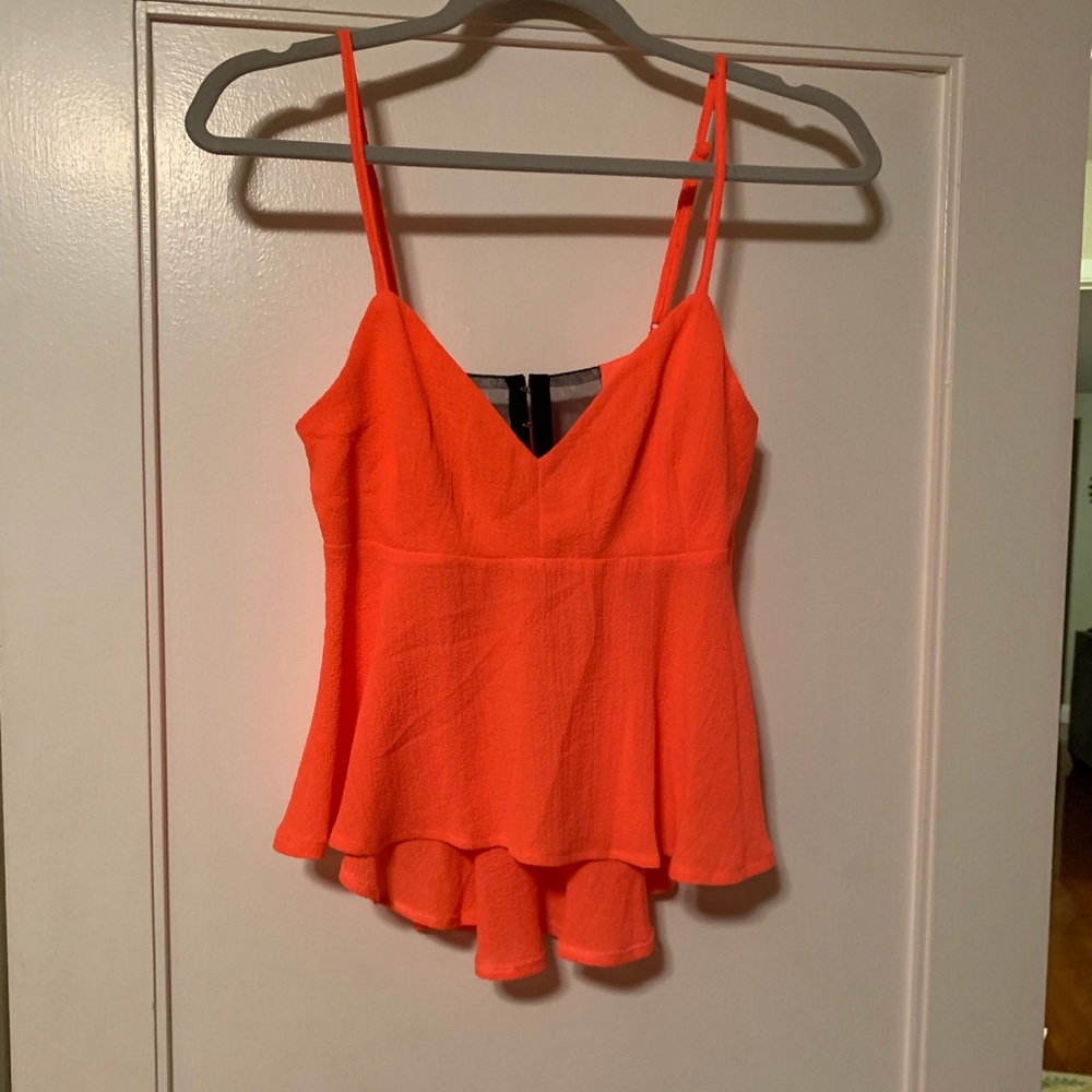 Bright coral high/low top